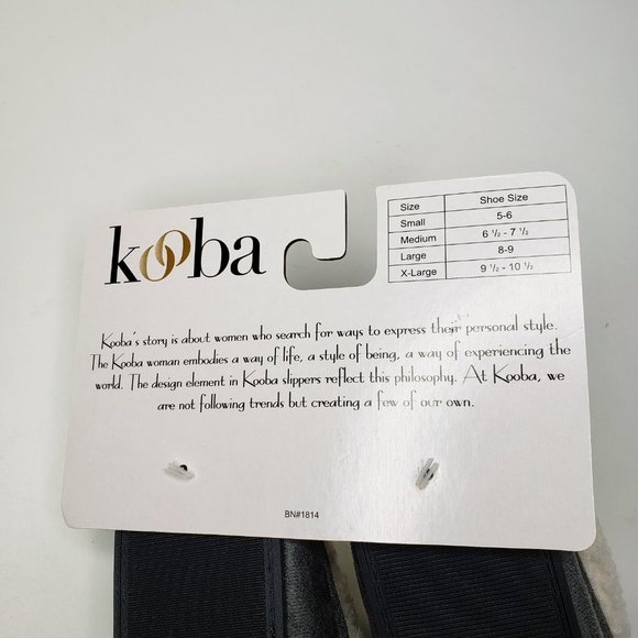 NWT Kooba Grey Bow Front Furry Ankle Memory Foam Slippers M - Picture 8 of 8